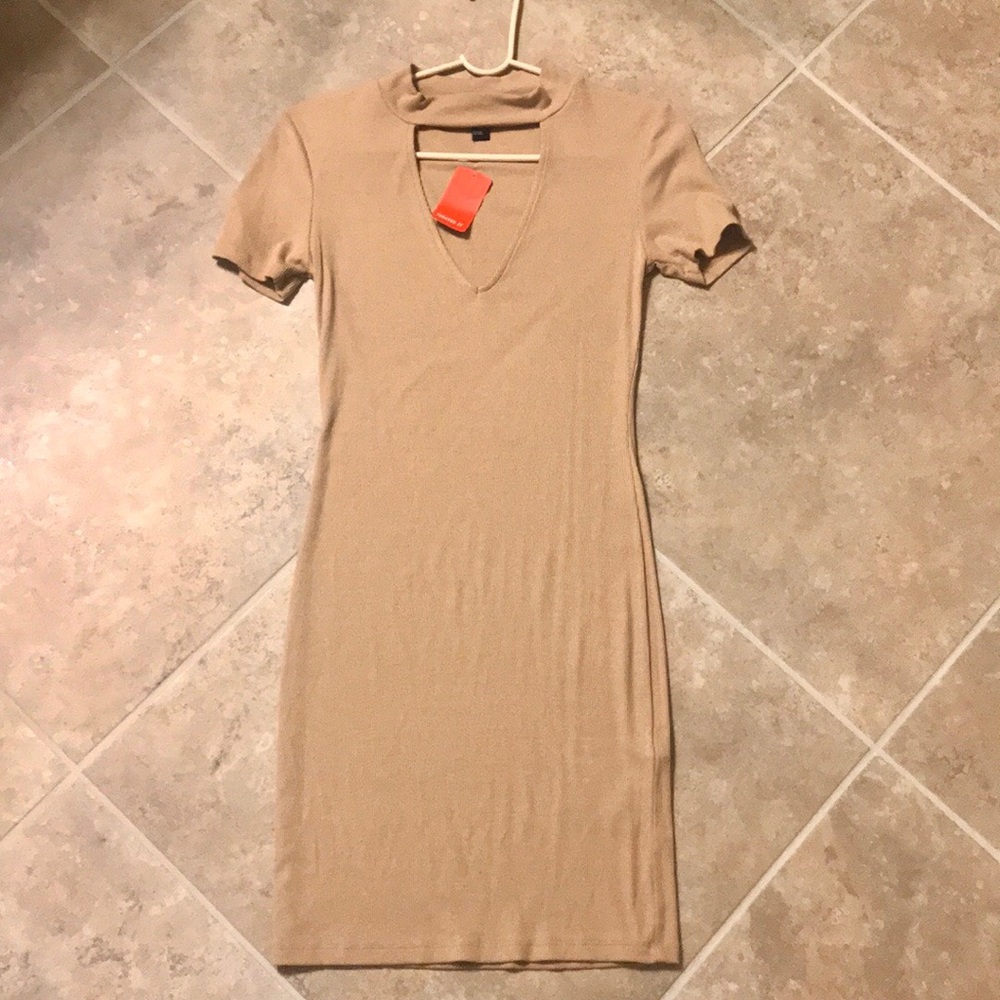 Forever 21 Bodycon tan Turtleneck dress